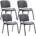 4-delige set Bezoekersstoelen - Conferentiestoelen - Comfort en Ruimtebesparing Kleur grijs