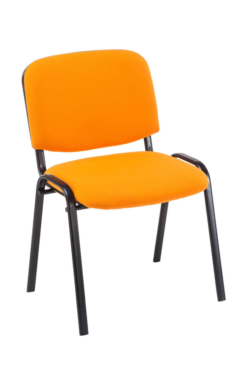 Set van 4 stapelbare bezoekersstoelen - Vergaderstoelen - Ruimtebesparend, comfortabel, oranje Kleur oranje