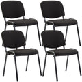 4-delige set Bezoekersstoelen - Conferentiestoelen - Comfort en Ruimtebesparing Kleur zwart