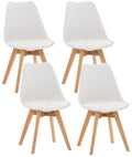 4-delige set Eetkamerstoelen - Keukenstoelen - Comfortabel en Reinigen Gemakkelijk Kleur wit Materiaal KunstStof