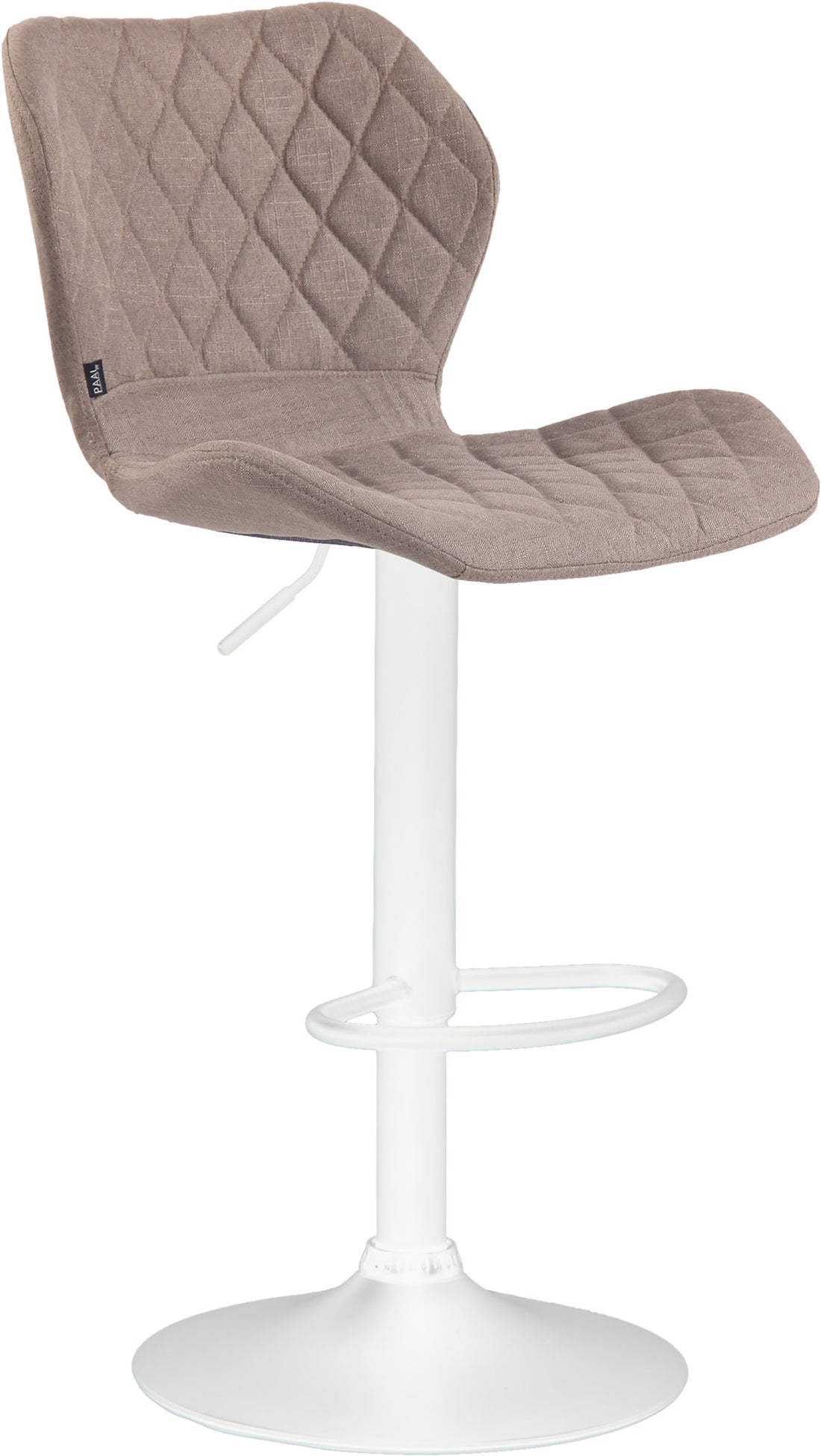 Barkruk met stoffen bekleding, design kruk, hoogte verstelbaar, optimaal zitcomfort Kleur taupe