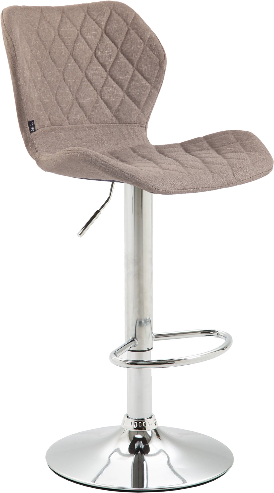 Barkruk Stoffen Bekleding - Barstoel - Luxe Zitcomfort, In Hoogte Verstelbaar en Draaibaar Kleur taupe