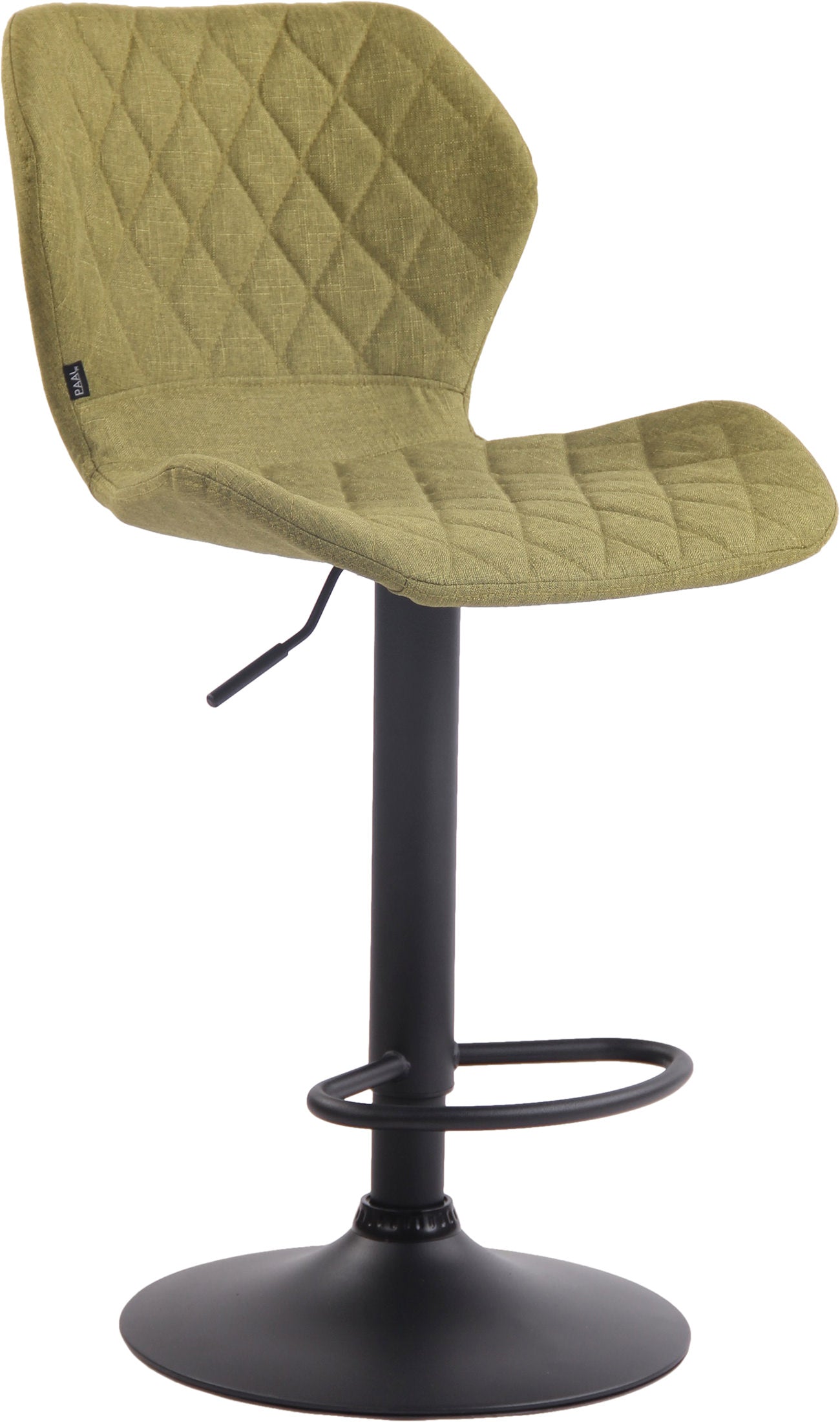 Barkruk met Stoffen Bekleding - Hoge Kruk - Hoogte Verstelbaar - Modern Design Kleur groen Onderstel Kleur zwart
