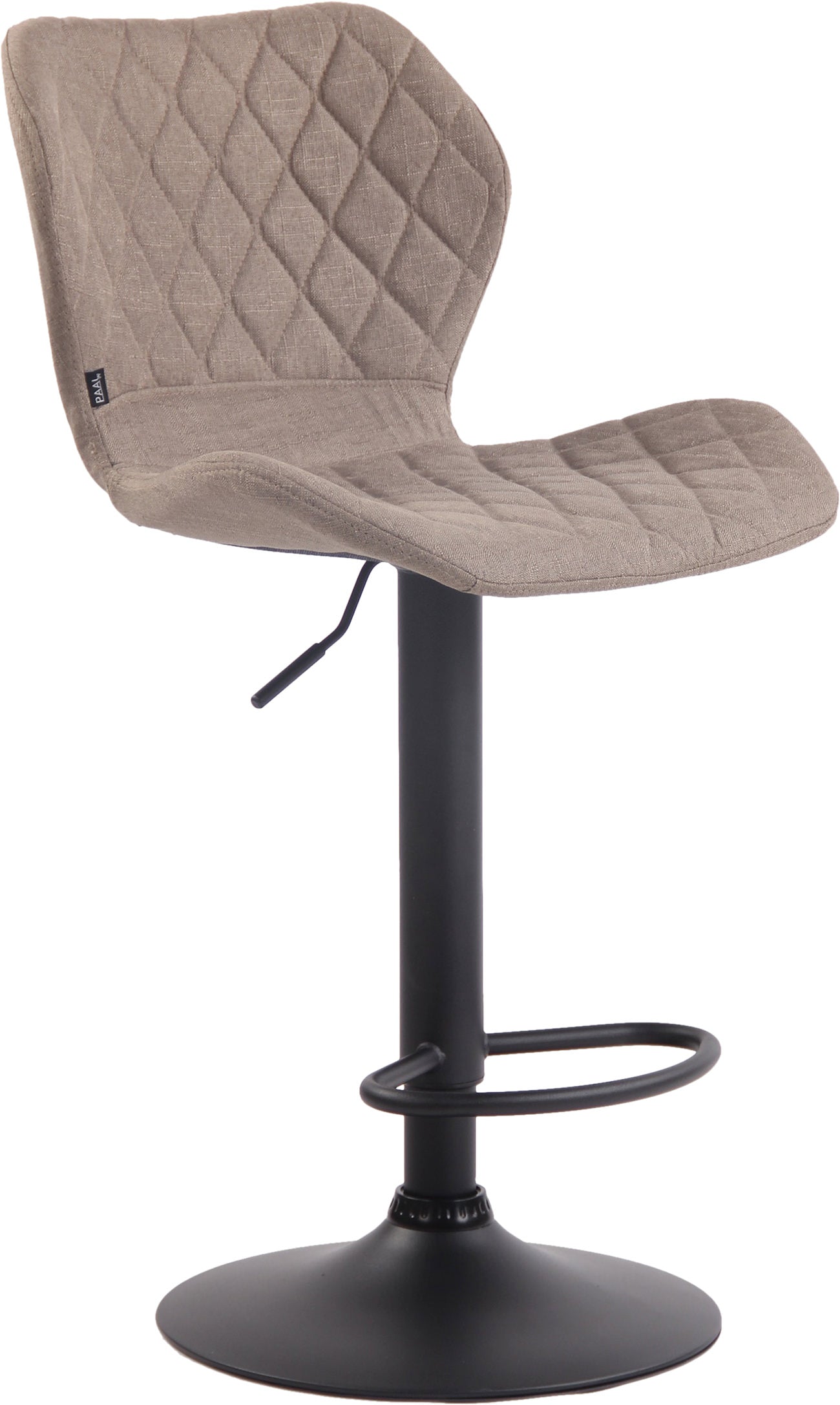 Barkruk met Stoffen Bekleding - Hoge Kruk - Hoogte Verstelbaar - Modern Design Kleur taupe Onderstel Kleur zwart