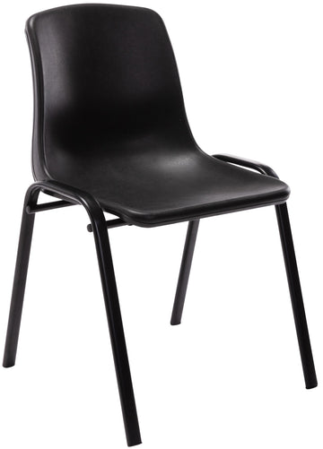Stapelstoel - Opstapelbare Stoel - Ruimtebesparend Comfort, Robuuste Stabiliteit, Metaal/Kunststof Kleur zwart