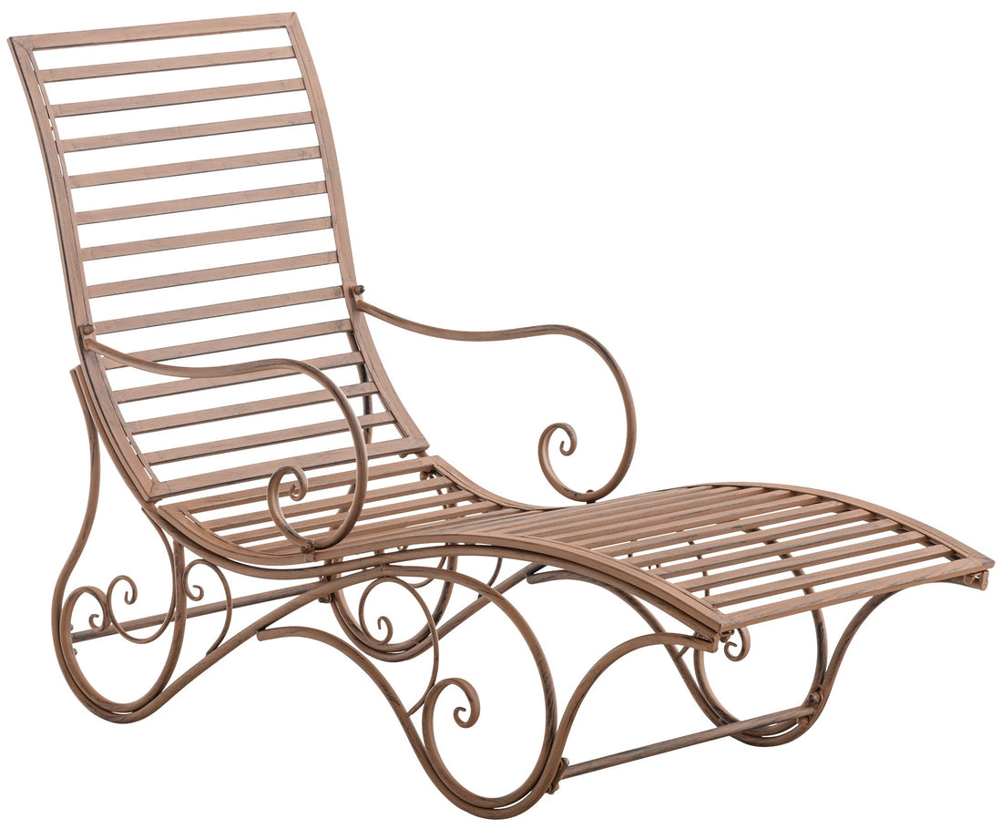 Antiek Tuinligbed - Klassiek Design - Robuust Ijzer Frame voor Duurzaamheid Kleur antiek wit