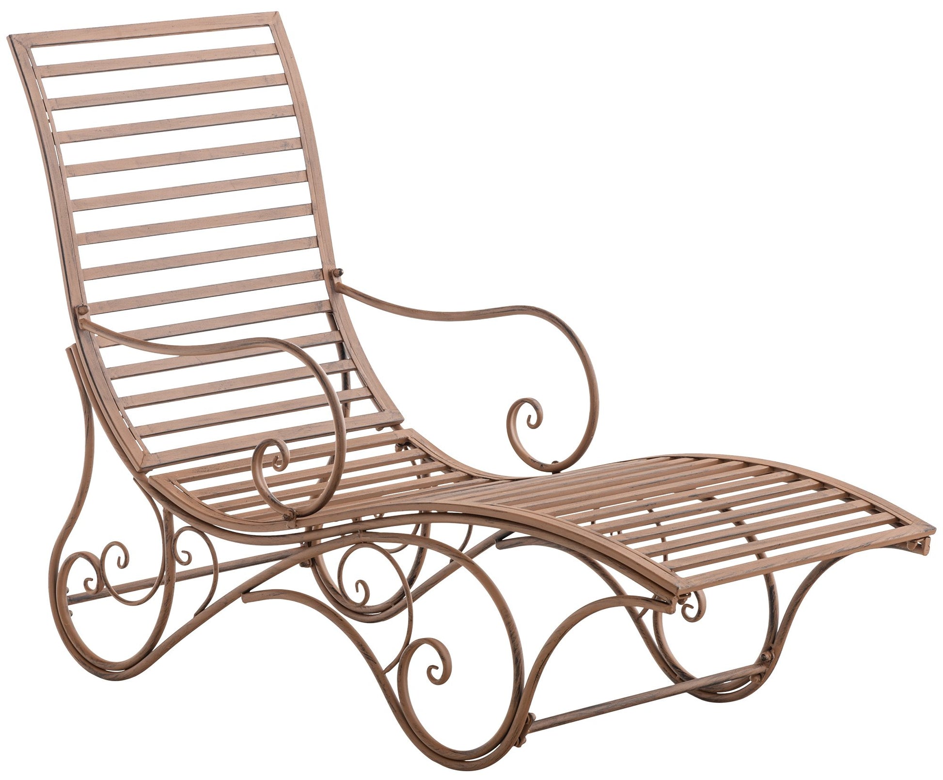 Antiek Tuinligbed - Klassiek Design - Robuust Ijzer Frame voor Duurzaamheid Kleur antiek bruin