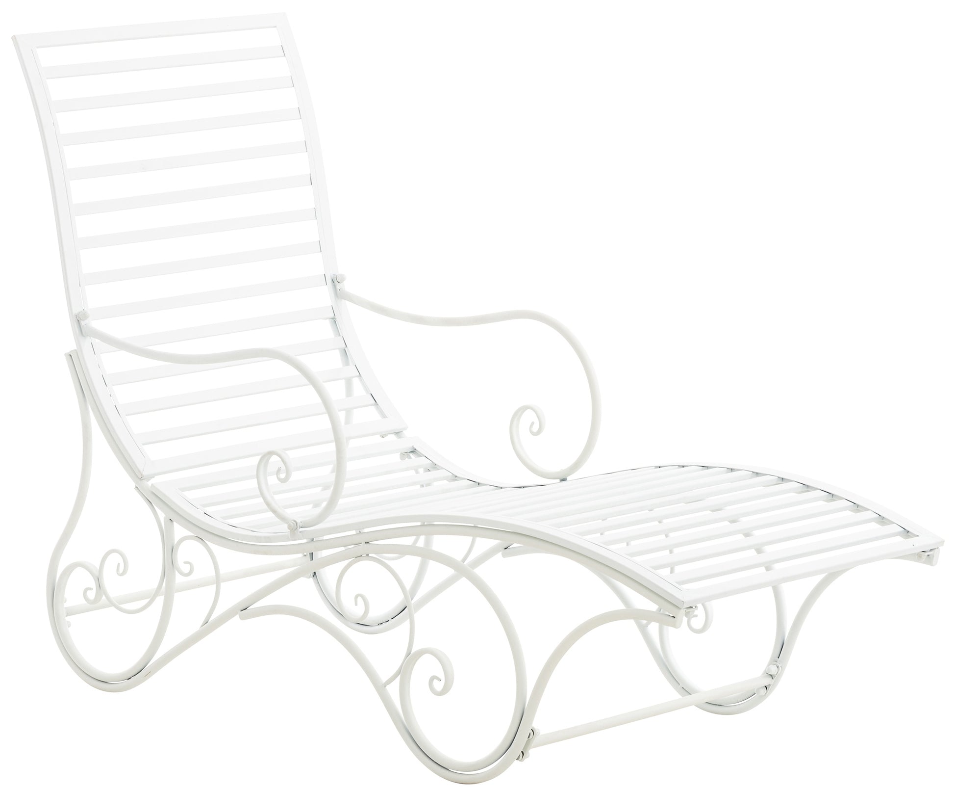 Antiek Tuinligbed - Klassiek Design - Robuust Ijzer Frame voor Duurzaamheid Kleur wit