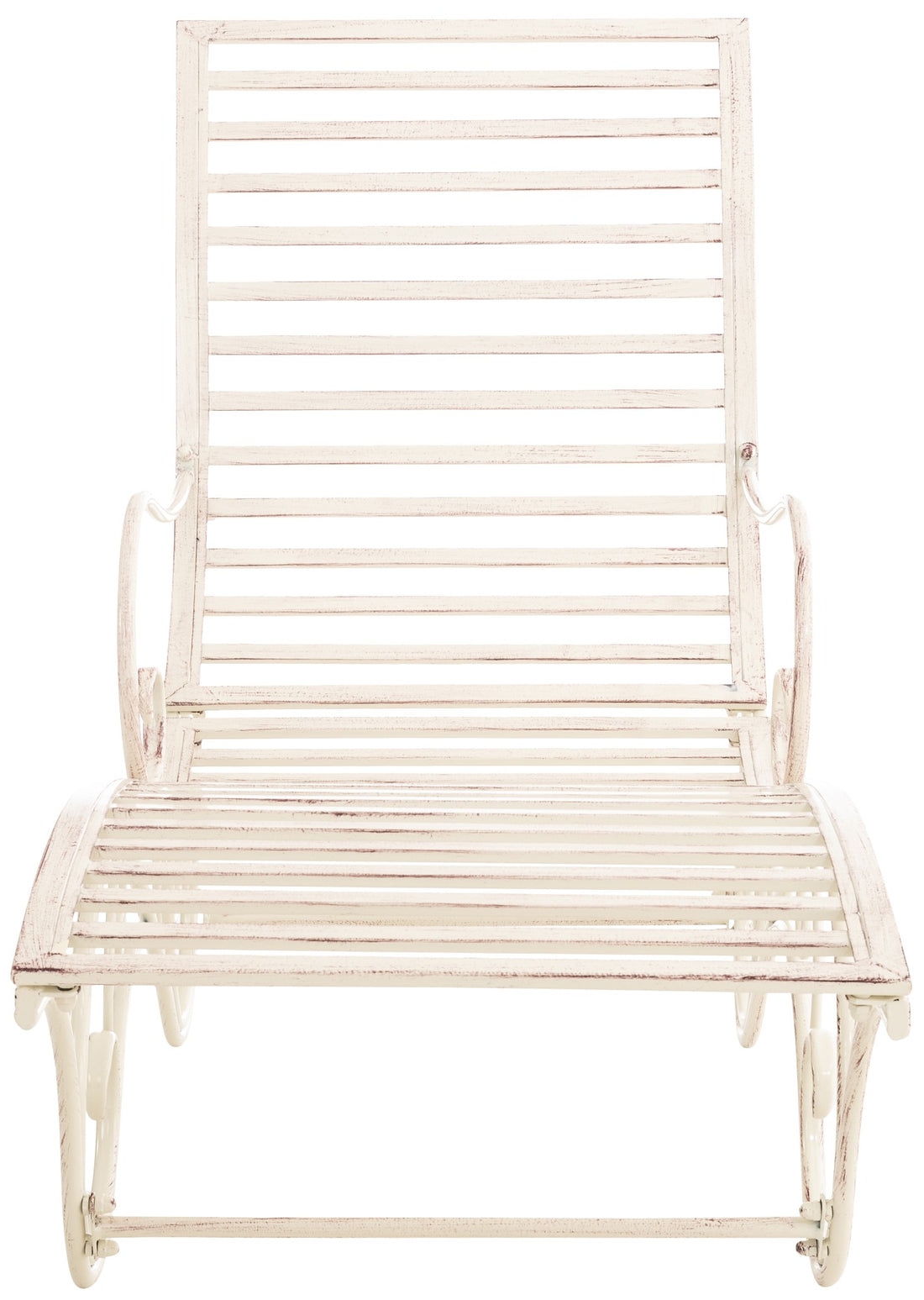 Tuinligstoel - Antieke Ligstoel - Duurzaam Metalen Frame, Sterke Stabiliteit Kleur antiek-crème