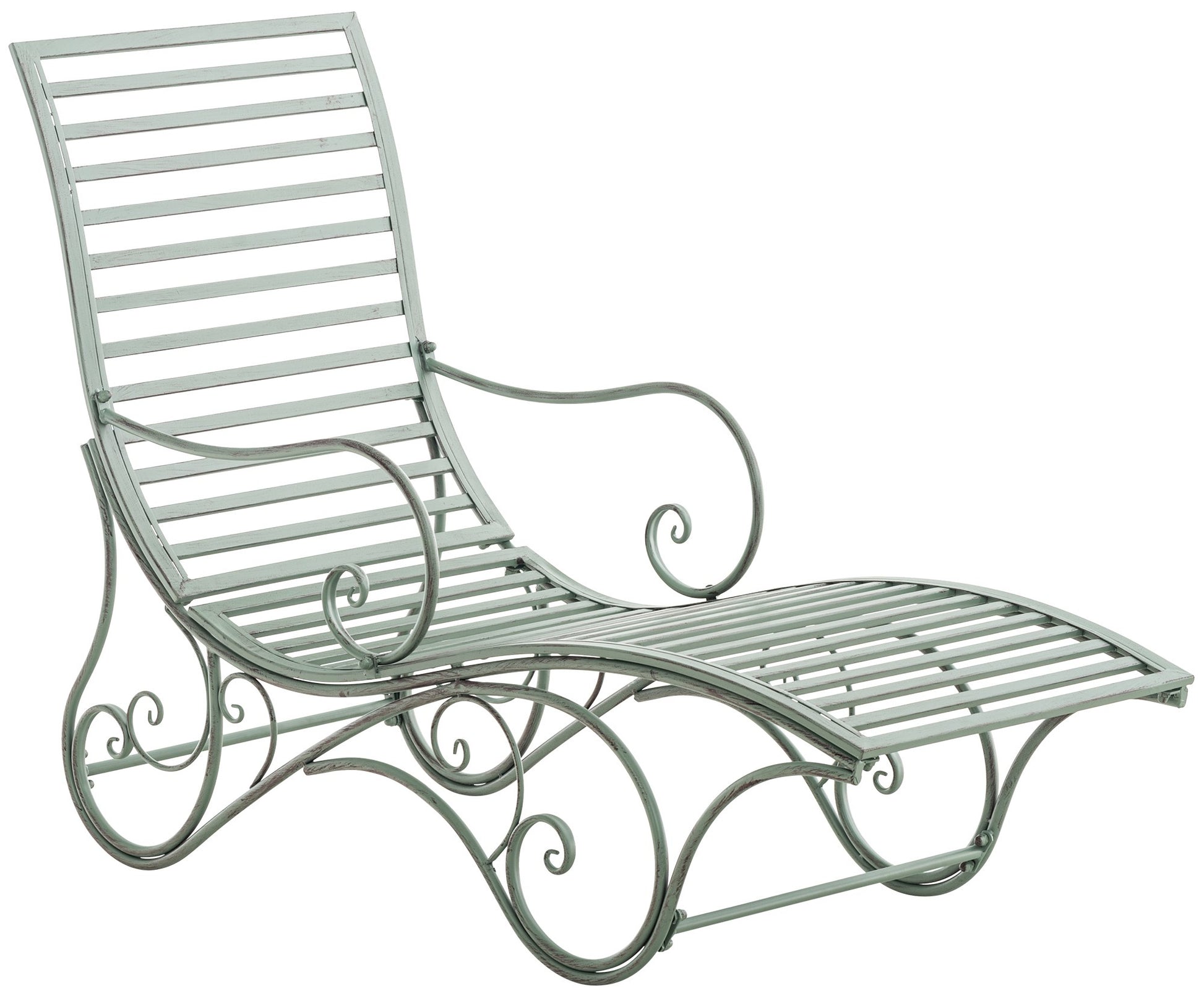 Antiek Tuinligbed - Klassiek Design - Robuust Ijzer Frame voor Duurzaamheid Kleur antiek-groen