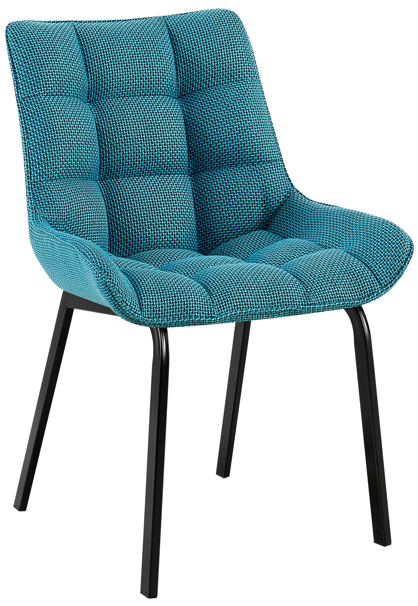 Eetkamerstoel - Keukenstoel - Ergonomisch Ontwerp, Comfortabel Zitcomfort Kleur turkoois Materiaal Stof