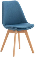 Comfortabele Eetkamerstoel - Keukenstoel - Onderhoudsvriendelijke Bekleding Kleur blauw Materiaal Stof