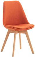 Comfortabele Eetkamerstoel - Keukenstoel - Onderhoudsvriendelijke Bekleding Kleur oranje Materiaal Stof