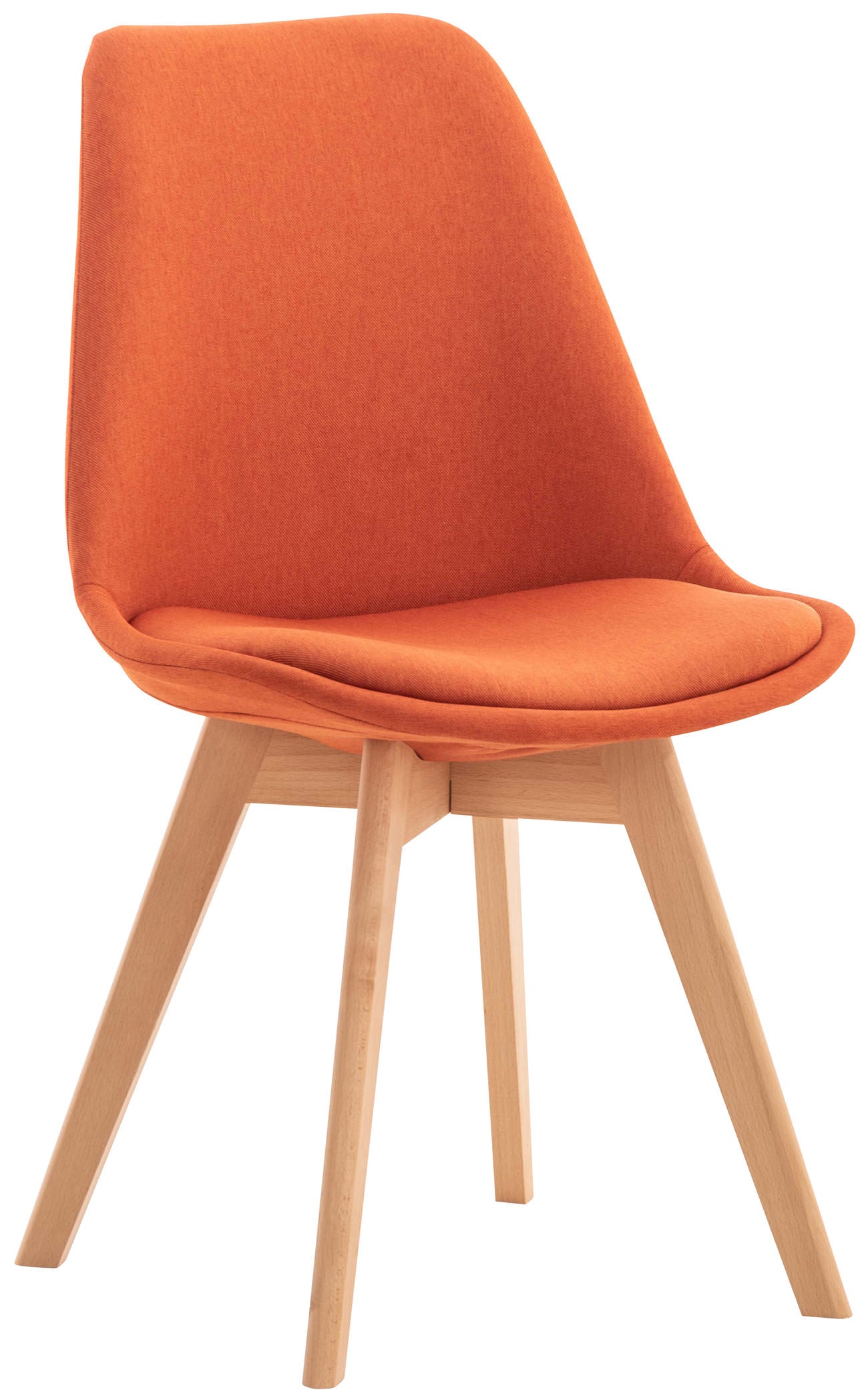 Comfortabele Eetkamerstoel - Keukenstoel - Onderhoudsvriendelijke Bekleding Kleur oranje Materiaal Stof