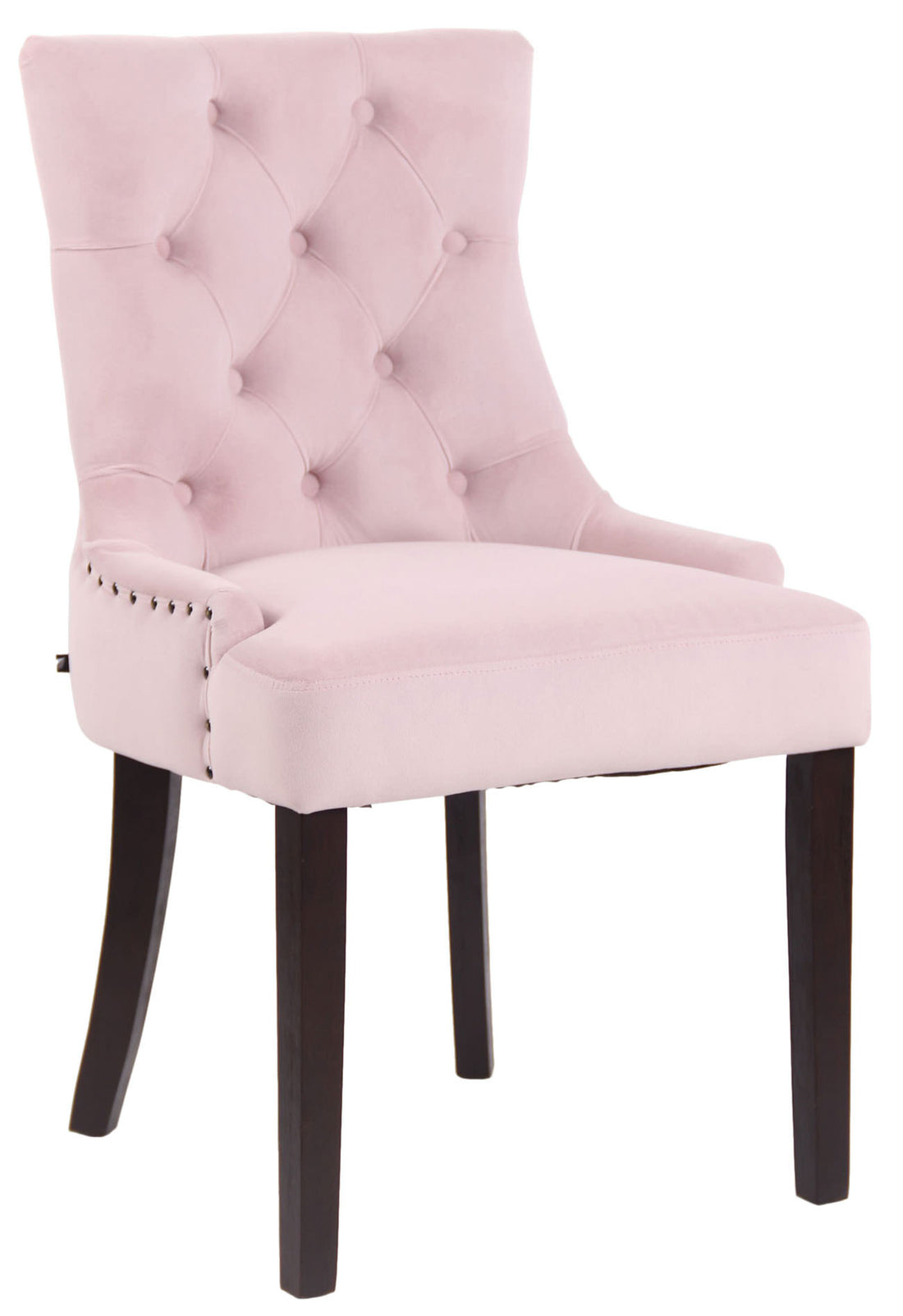 Eetkamerstoel - Velvet Fauteuil - Hoog Zitcomfort - Stijlvolle Siernaden Kleur roze