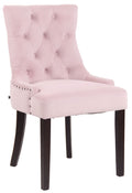 Eetkamerstoel - Velvet Fauteuil - Hoog Zitcomfort - Stijlvolle Siernaden Kleur roze