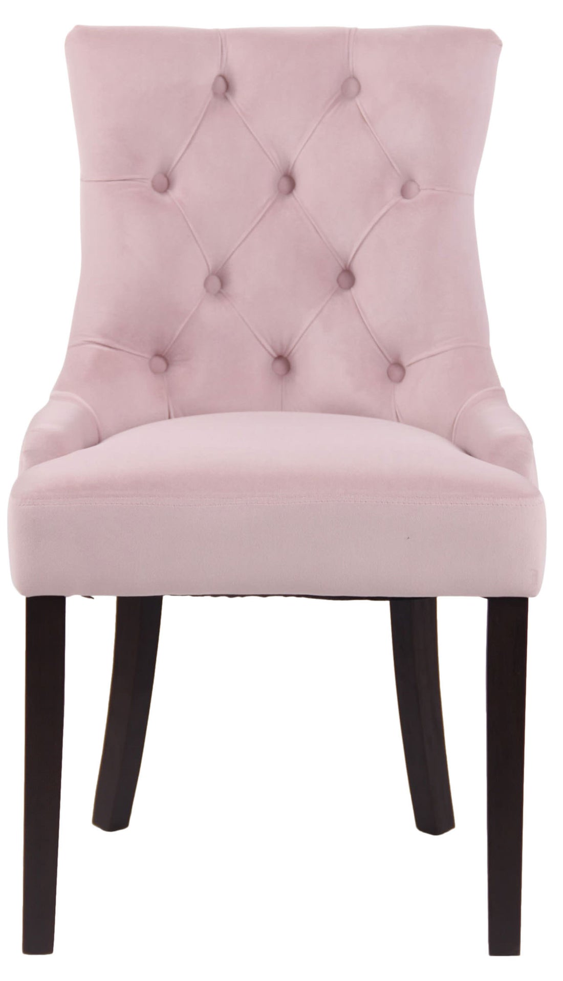 Eetkamerstoel - Velvet Fauteuil - Hoog Zitcomfort - Stijlvolle Siernaden Kleur roze