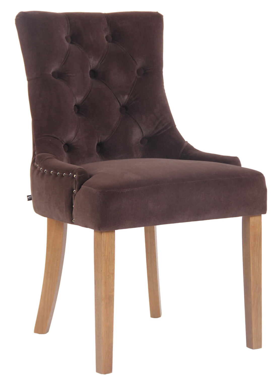 Fluwelen Eetkamerstoel - Dining Chair - Comfortabele Zit, Stijlvolle Siernaden Kleur bruin