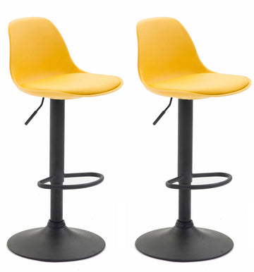 Barkrukken set van 2 - Moderne Stijl - Hoogte Verstelbaar en Onderhoudsvriendelijk Kleur geel