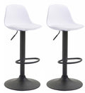 2-delige set Barkrukken - Barstoelen - Hoogte Verstelbaar & Comfortabel Onderstel Kleur zwart Kleur wit