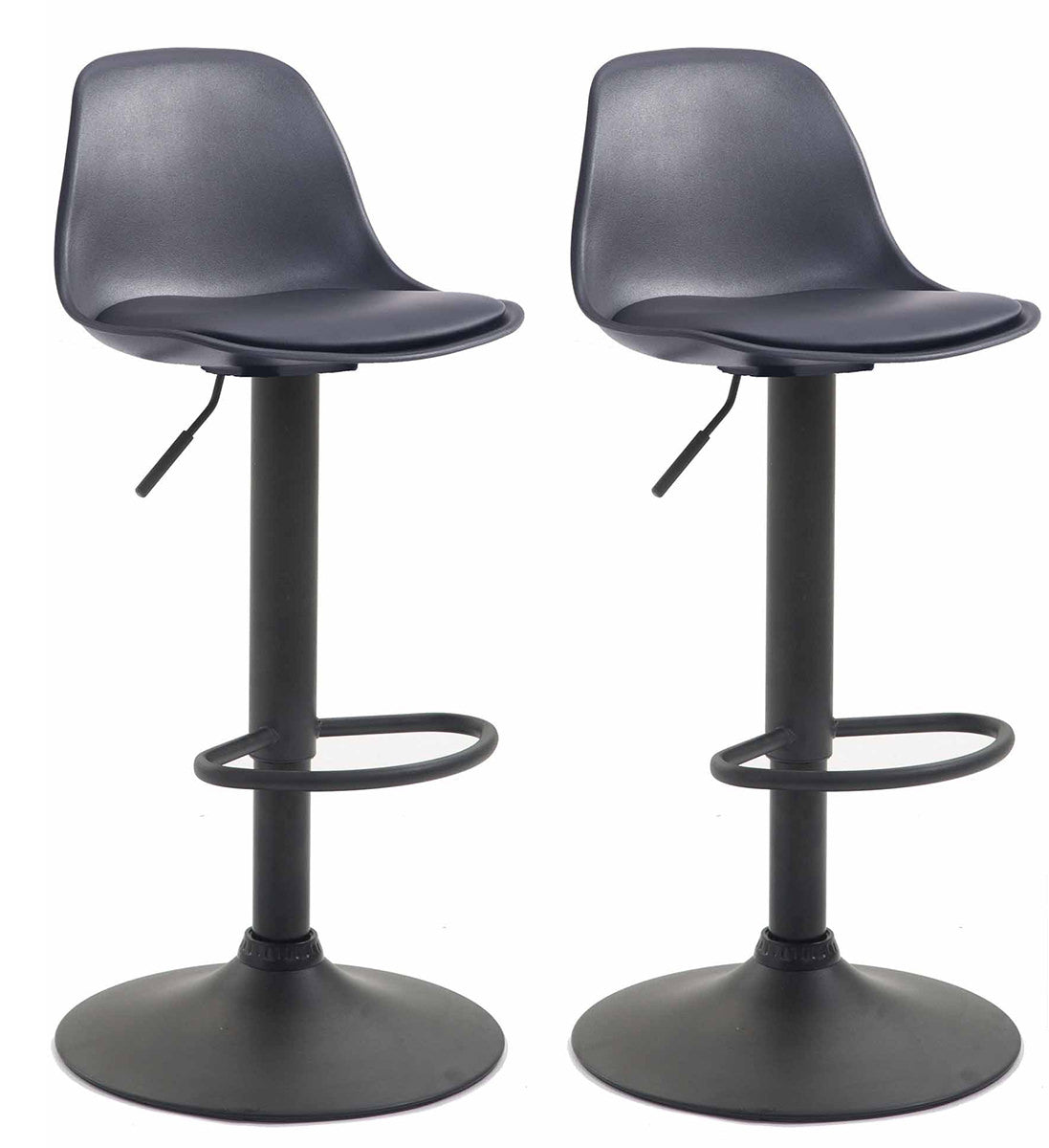 Moderne Barkrukken Set - Verstelbare Stoelen - Comfortabele Kunstleren Bekleding Kleur zwart