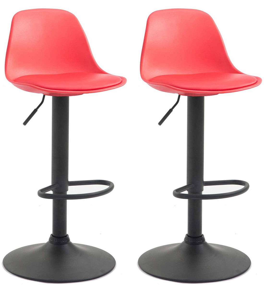 2-delige set Barkrukken - Barstoelen - Hoogte Verstelbaar & Comfortabel Onderstel Kleur zwart Kleur wit
