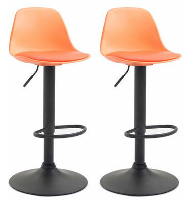 2-delige set Moderne Barkrukken - Kunstleren Krukken - In Hoogte Verstelbaar Kleur oranje