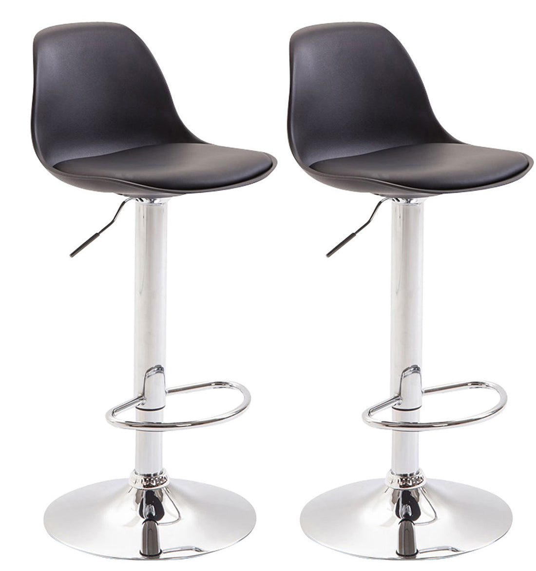 Set van 2 Moderne Barkrukken - Bistrostoelen, Verstelbaar voor Optimaal Comfort Kleur zwart