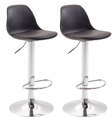 Set van 2 Moderne Barkrukken - Bistrostoelen, Verstelbaar voor Optimaal Comfort Kleur zwart