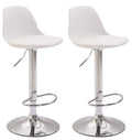 Set van 2 Moderne Barkrukken - Barstoelen - In hoogte verstelbaar, Trompetvoetontwerp Kleur wit