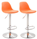 Set van 2 Moderne Barkrukken - Keukenkrukken - Verstelbare Hoogte, Comfortabele Zitplaatsen Kleur oranje