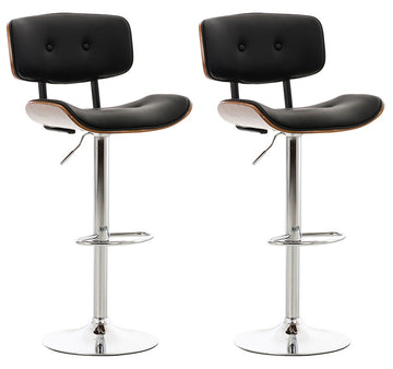 2-delige Set Elegante Barkrukken - Moderne Houten Stoelen - Ergonomisch Zitcomfort Kleur walnoot/zwart