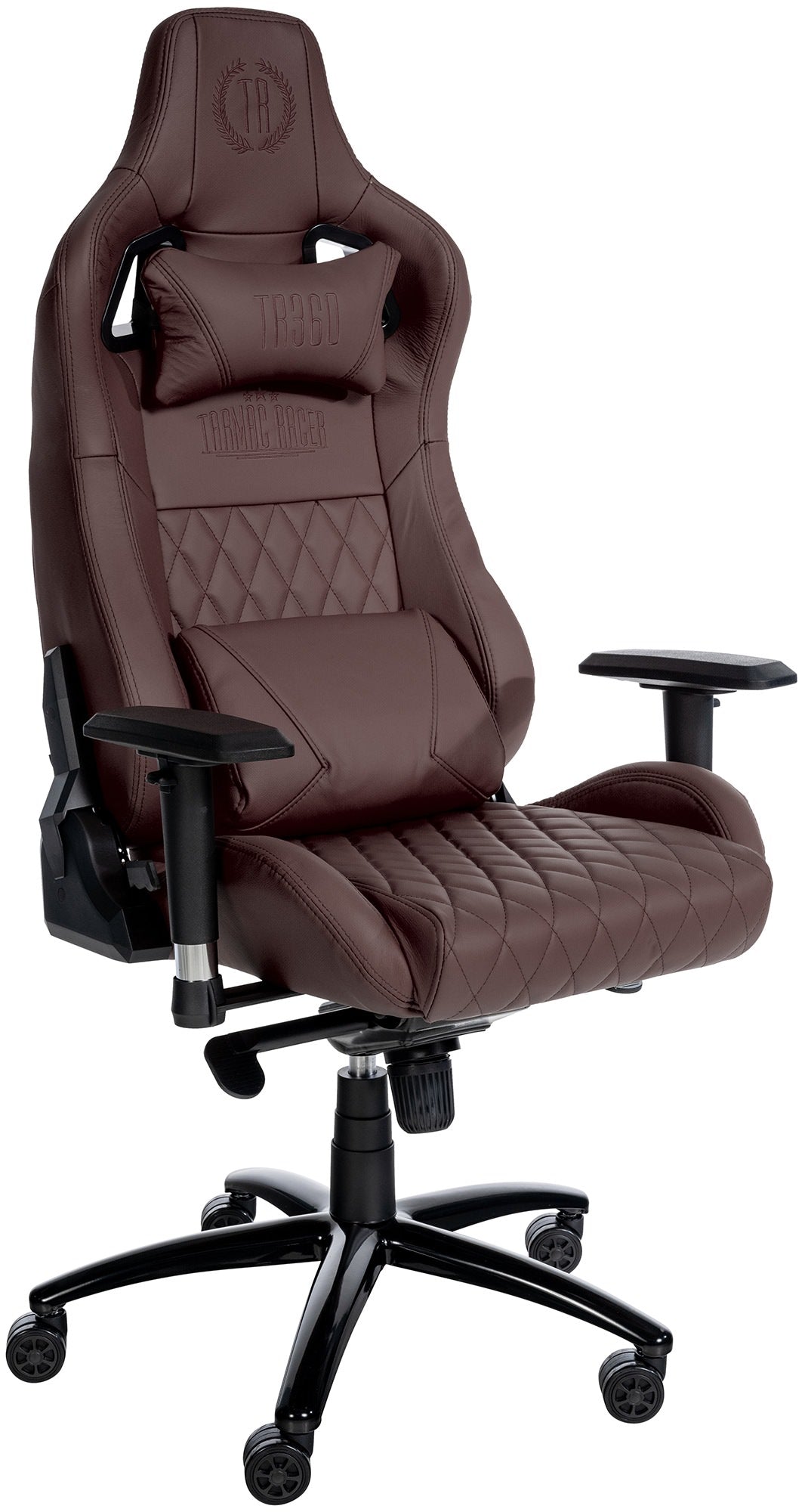 Exclusieve Lederen Bureaustoel - Ergonomisch - Schommelfunctie - Metaal Frame Kleur bruin