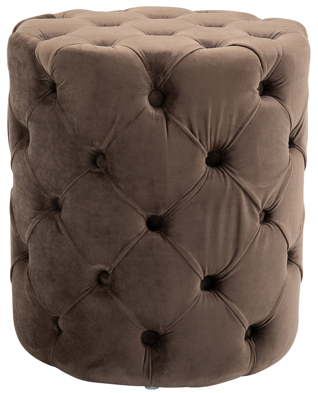 Elegante Fluwelen Hocker - Voetenbank - Onderhoudsvriendelijk Design, Chesterfield Stijl Kleur donkerbruin