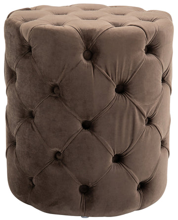 Elegante Fluwelen Hocker - Voetenbank - Onderhoudsvriendelijk Design, Chesterfield Stijl Kleur donkerbruin