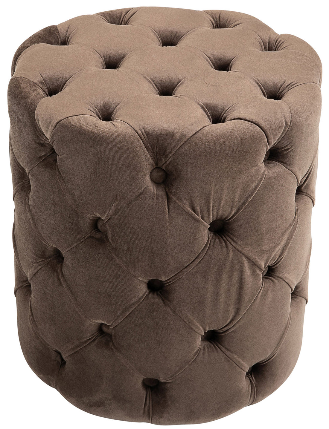 Elegante Fluwelen Hocker - Voetenbank - Onderhoudsvriendelijk Design, Chesterfield Stijl Kleur donkerbruin