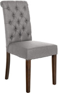 Eetkamerstoel Fluweel - Dining Chair - Hoog zitcomfort, Onderhoudsvriendelijk Polyester Kleur grijs Materiaal Stof
