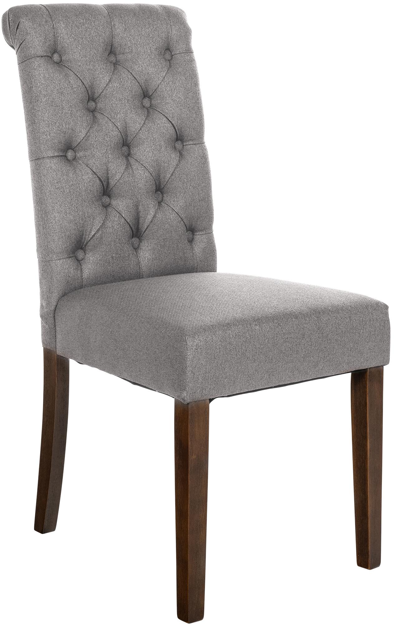 Eetkamerstoel Fluweel - Dining Chair - Hoog zitcomfort, Onderhoudsvriendelijk Polyester Kleur grijs Materiaal Stof