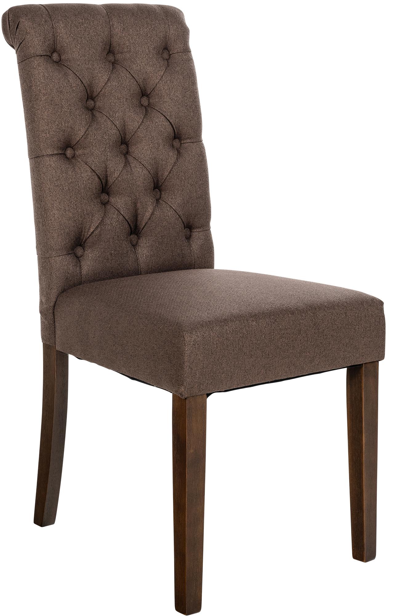 Eetkamerstoel Fluweel - Dining Chair - Hoog zitcomfort, Onderhoudsvriendelijk Polyester Kleur bruin Materiaal Stof