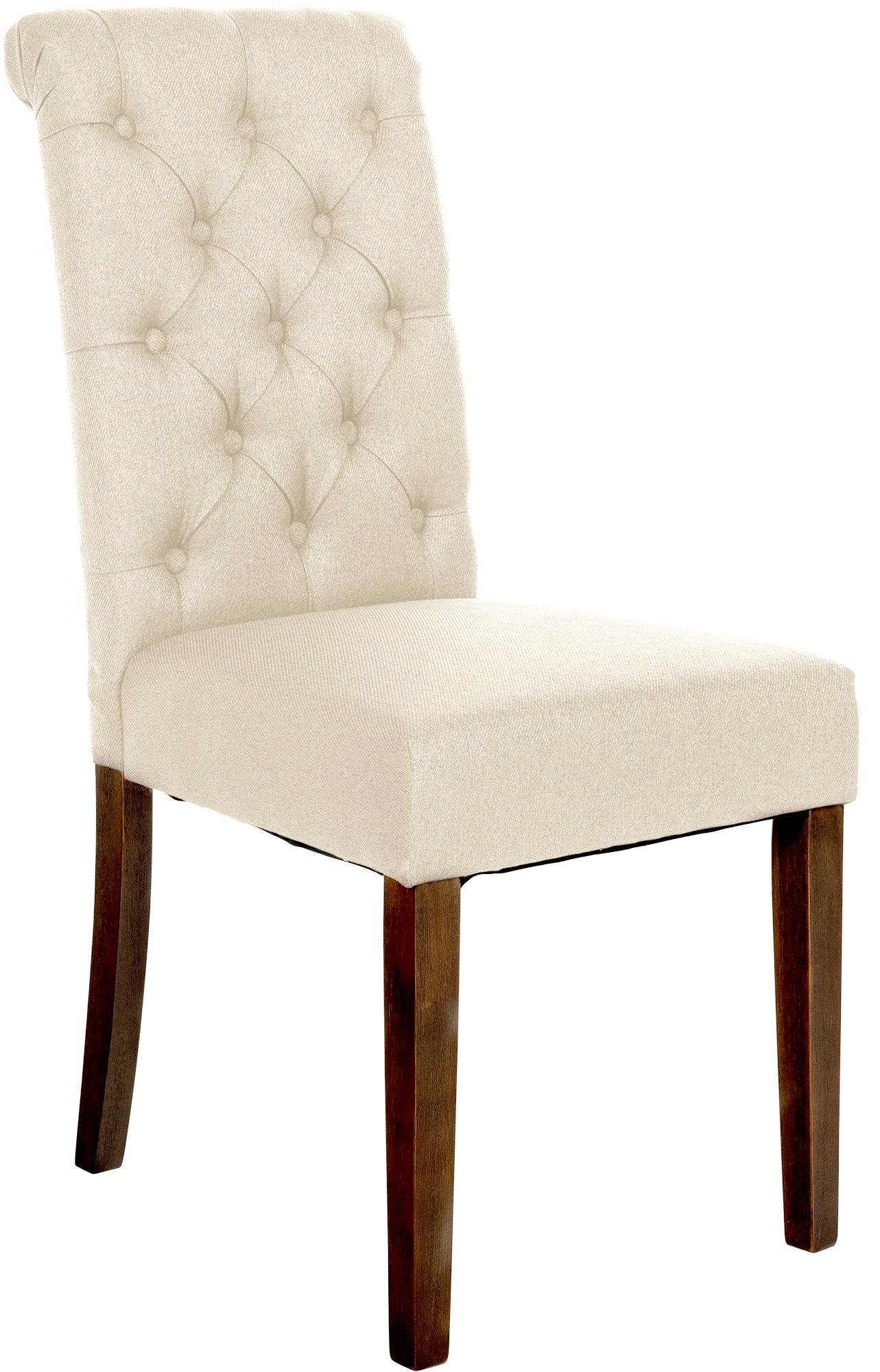 Eetkamerstoel Fluweel - Dining Chair - Hoog zitcomfort, Onderhoudsvriendelijk Polyester Kleur crème Materiaal Stof
