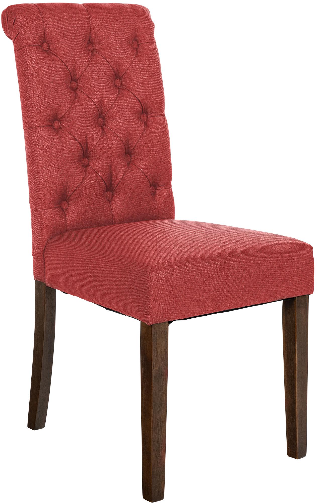 Eetkamerstoel Fluweel - Dining Chair - Hoog zitcomfort, Onderhoudsvriendelijk Polyester Kleur rood Materiaal Stof