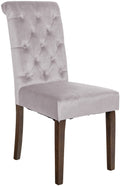 Eetkamerstoel Fluweel - Dining Chair - Hoog zitcomfort, Onderhoudsvriendelijk Polyester Kleur grijs Materiaal zacht