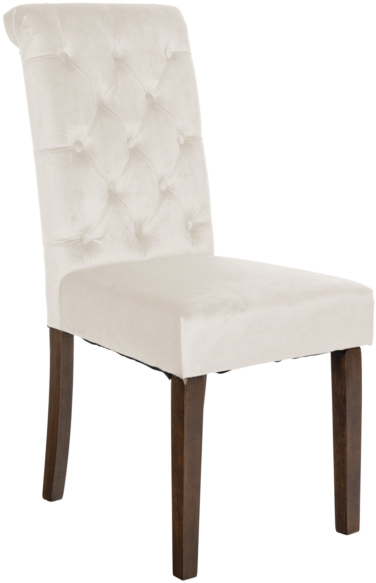 Eetkamerstoel Fluweel - Dining Chair - Hoog zitcomfort, Onderhoudsvriendelijk Polyester Kleur crème Materiaal zacht