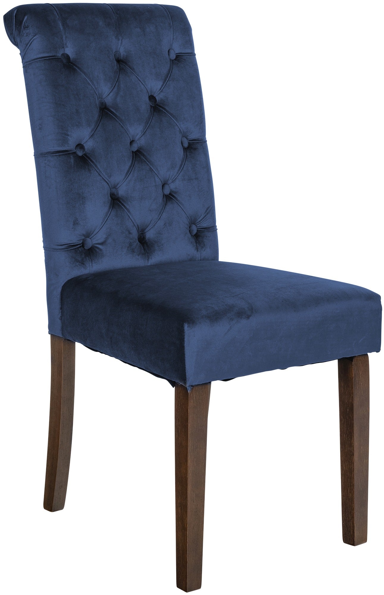 Eetkamerstoel Fluweel - Dining Chair - Hoog zitcomfort, Onderhoudsvriendelijk Polyester Kleur blauw Materiaal zacht