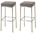 Set van 2 Barkrukken - Stijlvolle Zitstoelen - Onderhoudsvriendelijke Stoffen Bekleding Kleur grijs
