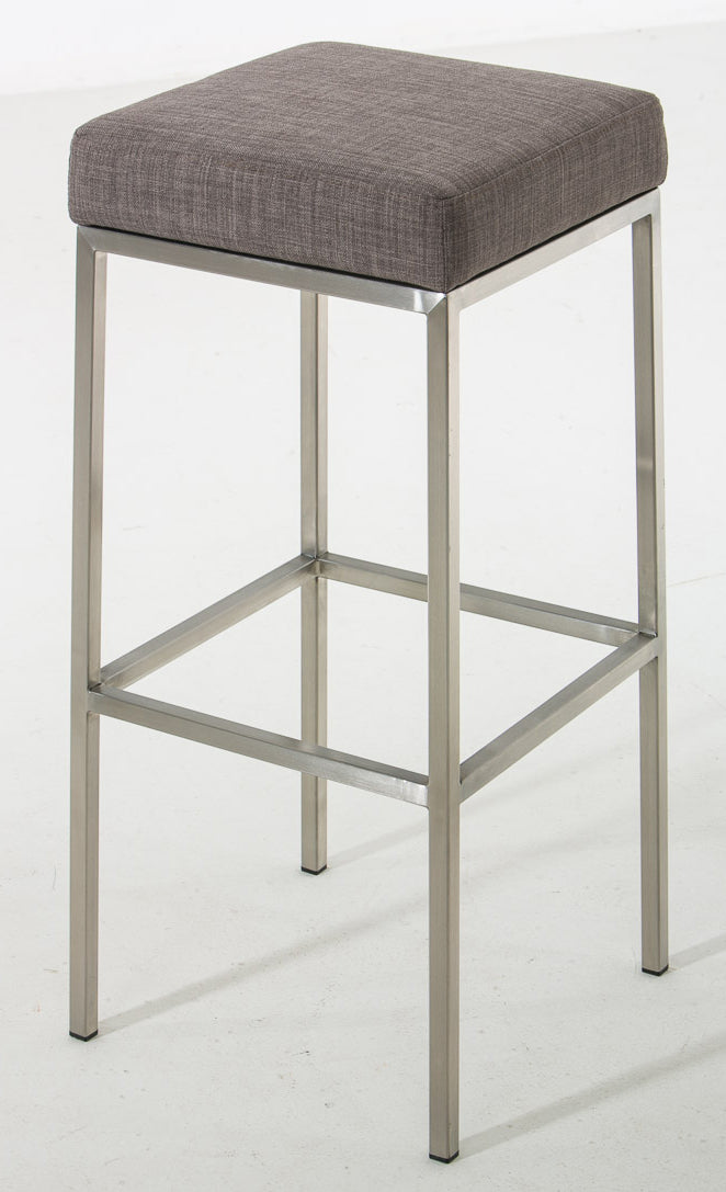Set van 2 Barkrukken - Stijlvolle Zitstoelen - Onderhoudsvriendelijke Stoffen Bekleding Kleur grijs