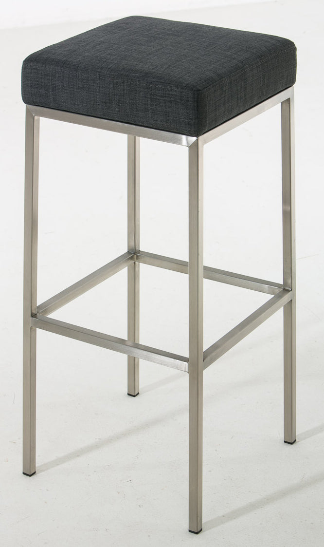 Set van 2 Barstoelen - Barkrukken - Comfortabel, Onderhoudsvriendelijke Stof Kleur donkergrijs