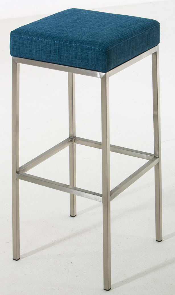 Set van 2 Barkrukken - Bistrokrukken - Onderhoudsvriendelijke Stofbekleding Kleur blauw