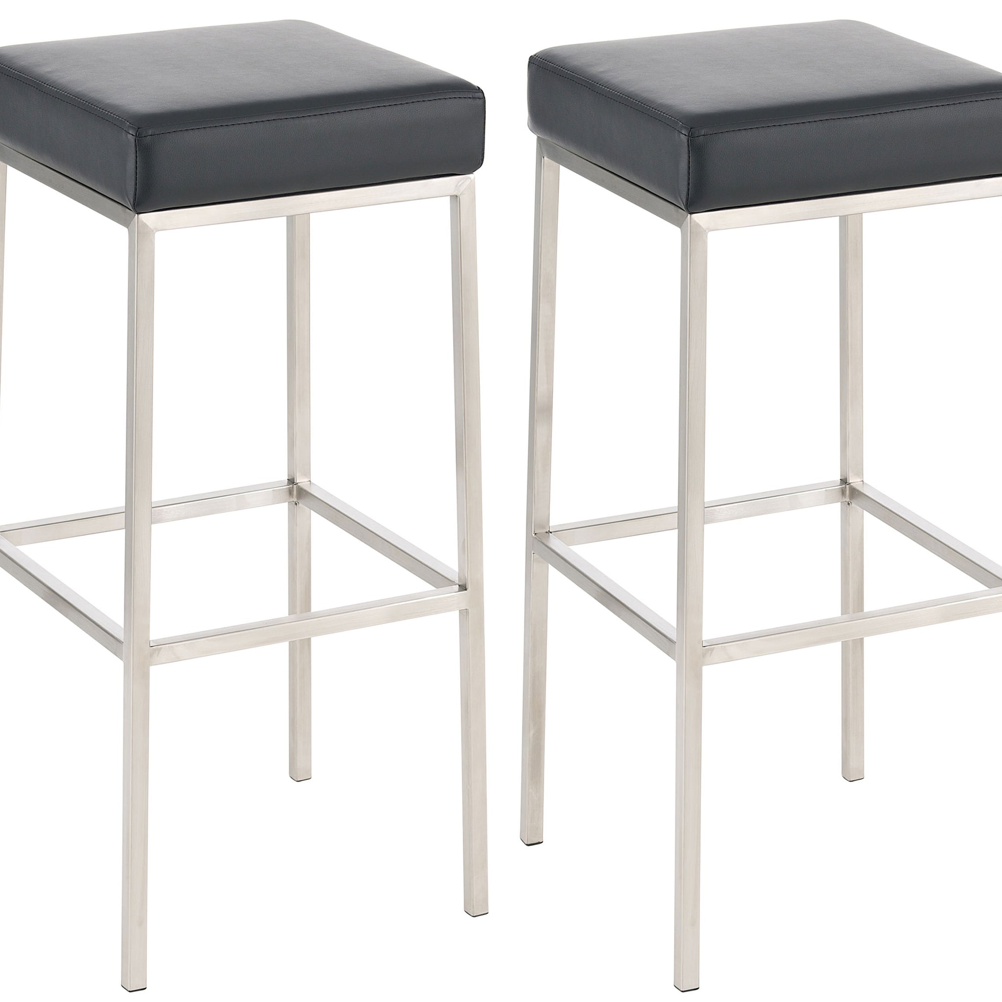 2-delige Set Barkrukken - Barstoelen - Kunstlederen Bekleding, Duurzaam ontwerp Kleur zwart