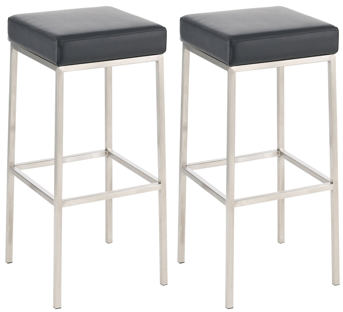 2-delige Set Barkrukken - Barstoelen - Kunstlederen Bekleding, Duurzaam ontwerp Kleur zwart